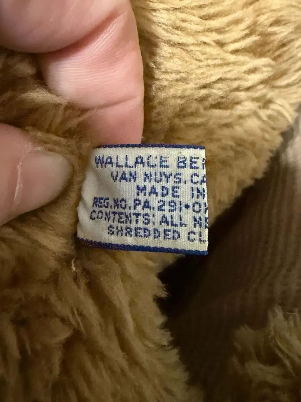Wallace Berrie Bertram Plush Teddy Bear Brown Stuffed Animal Vintage